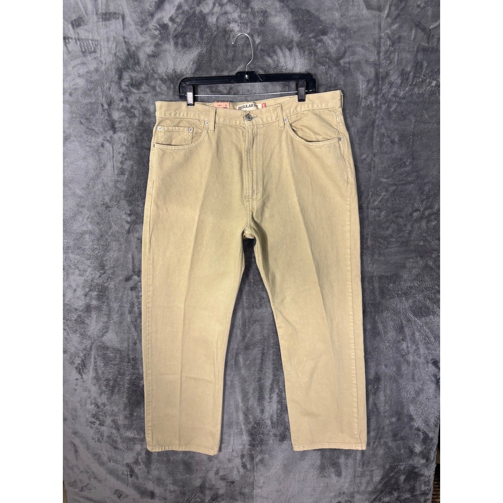 Levis 505 Regular Fit Khaki Tan Denim Jeans Mens 40x30 New With Tags